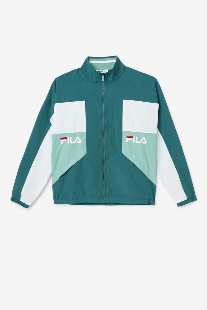 Fila Jacket Mens Turquoise Obasi Wind - Ireland 80354-STQM